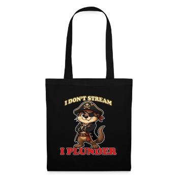 Je ne streame pas, je pille la loutre pirate drôle - Sac en tissu - noir - Devant