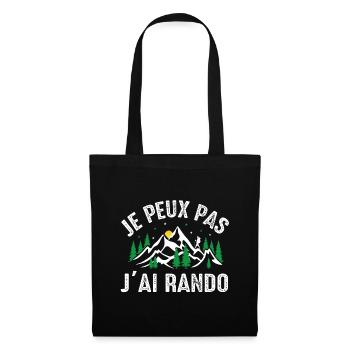 Je Peux Pas J'ai Rando - Sac en tissu - noir - Devant