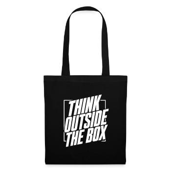 Think outside the box – White Saying & Statement - Tote Bag - black - Front