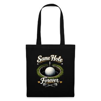 JGA Shirt Golf - Same Hole Forever Bräutigam - Stoffbeutel - Schwarz - Vorne
