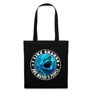 J’AIME LES REQUINS ET PEUT-ÊTRE TROIS PERSONNES - Sac en tissu - noir - Devant