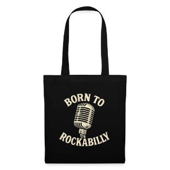 Born to Rockabilly – Vintage 50s Mikrofon - Stoffbeutel - Schwarz - Vorne