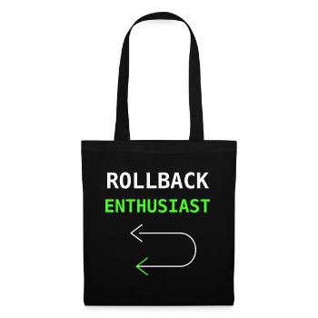 Cadeau d’humour pour l’administration système Rollback Enthusiast IT - Sac en tissu - noir - Devant