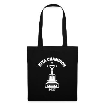 Kita Champion 2027 – Pokal Schaufel Vektor - Stoffbeutel - Schwarz - Vorne