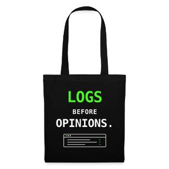 Journaux avant les options Don d’humour informatique pour sysadmin - Sac en tissu - noir - Devant