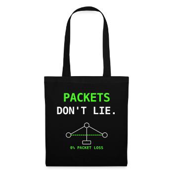 Cadeau humoristique Packets Don’t Lie Network IT - Sac en tissu - noir - Devant