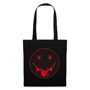 Rocker Drumset Silhouette Hände - Stoffbeutel - Schwarz - Vorne