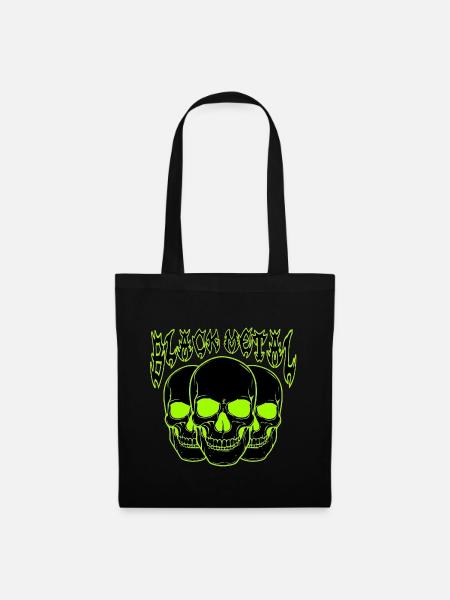 Neon Skull Trio Black Metal - Tote Bag - black