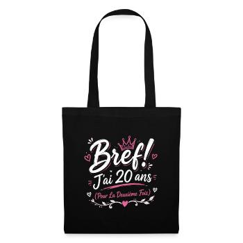 Femme cadeau d'anniversaire 40 ans - Sac en tissu - noir - Devant