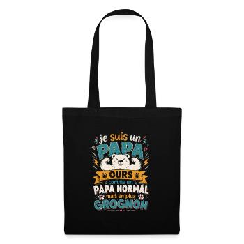 Je suis un papa ours comme un papa normal cadeau - Sac en tissu - noir - Devant