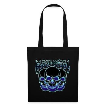 Neon Schädel Trio Blau - Stoffbeutel - Schwarz - Vorne