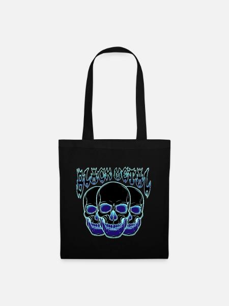 Neon Skull Trio Blue - Tote Bag - black