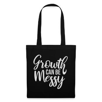 Growth Can Be Messy Personal Growth Quote Logo - Tote Bag - black - Front