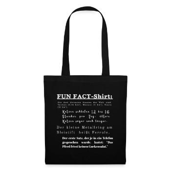 Fun Fact Shirt Geschenkidee lustig  - Stoffbeutel - Schwarz - Vorne