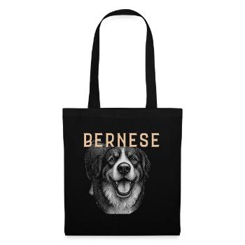 Chien de montagne bernois vintage - Sac en tissu - noir - Devant