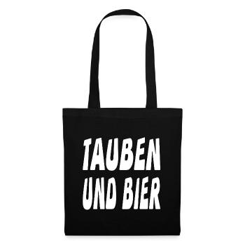 Tauben - Stoffbeutel - Schwarz - Vorne