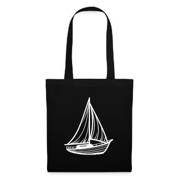 Minimalistisches klassisches Segelboot - Stoffbeutel - Schwarz - Vorne