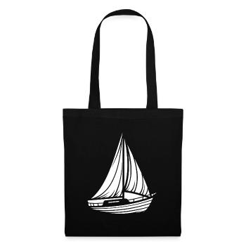 Abstraktes Segelboot Minimalistisches Design - Stoffbeutel - Schwarz - Vorne