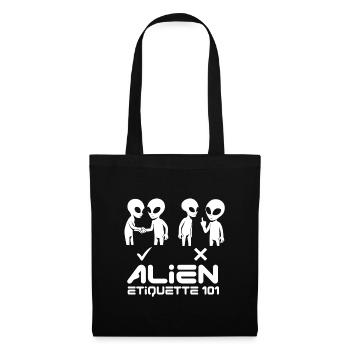 Alien Etqiuette 101 White - Tote Bag - black - Front