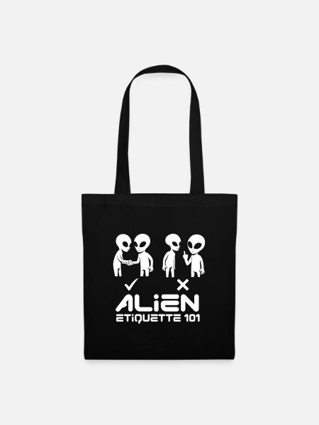 Alien Etqiuette 101 White - Tote Bag - black