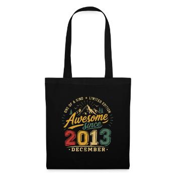 Vintage-Geburtstagsgeschenk für Dezember 2013 - Stoffbeutel - Schwarz - Vorne