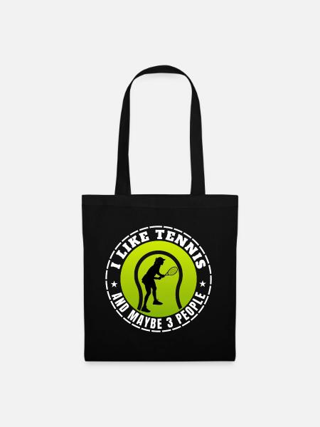 I LIKE TENNIS AND MAYBE 3 PEOPLE - Tote Bag - black