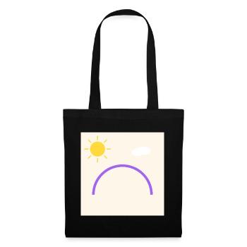 Purple bow in minimal sun - Tote Bag - black - Front