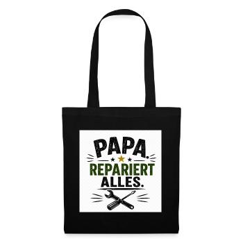 Papa repariert alles - Stoffbeutel - Schwarz - Vorne