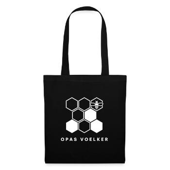 Opas Völker – Imker Honigbienen Waben Design - Stoffbeutel - Schwarz - Vorne