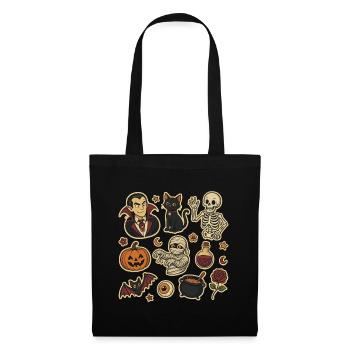 Spooky Halloween Sticker Set - Tote Bag - black - Front