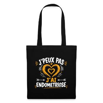 T-shirt J'peux Pas J'ai Endometriose Humour - Sac en tissu - noir - Devant
