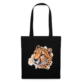 Watercolor look cheetah head - Tote Bag - black - Front