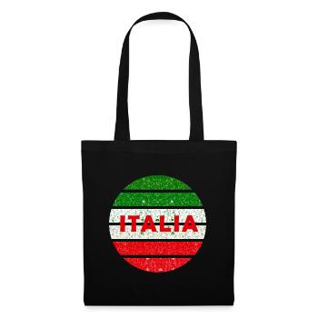 Italia Retro-Grunge Kreis - Stoffbeutel - Schwarz - Vorne