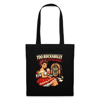 Trop rockabilly pour vos règles : PinUp de diner des années 50 - Sac en tissu - noir - Devant