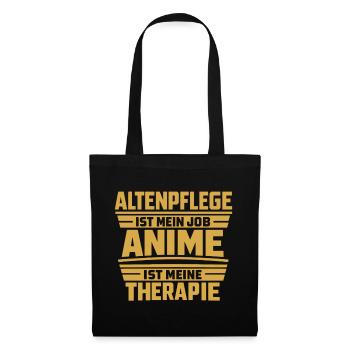 Altenpflege Anime Fan Pflegekraft Geschenk - Stoffbeutel - Schwarz - Vorne