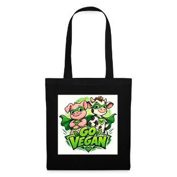 Go vegan superheroes - Tote Bag - black - Front