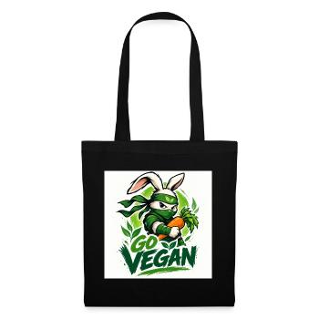 go vegan - Tote Bag - black - Front