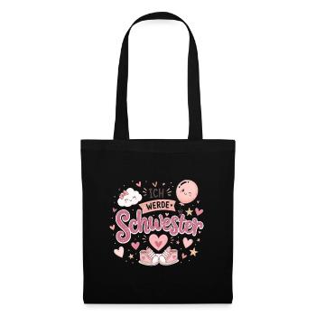 Ich werde Schwester Rosa Design - Stoffbeutel - Schwarz - Vorne