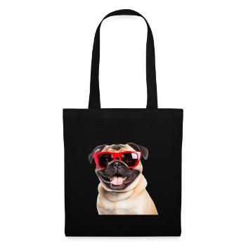 Cool pug with red sunglasses - Tote Bag - black - Front