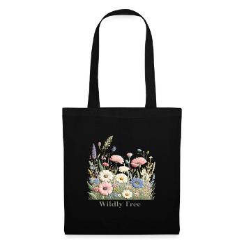 Colorful Flower Meadow – Happy Summer Nature Graphic - Tote Bag - black - Front