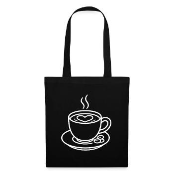 Coffee with a heart for coffee lovers - Tote Bag - black - Front