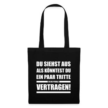 Fahrrad Humor Tritte vertragen - Stoffbeutel - Schwarz - Vorne