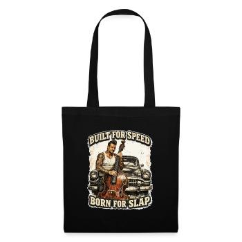 Rockabilly Double Bass Classic Car - Built For Speed - Tote Bag - black - Front