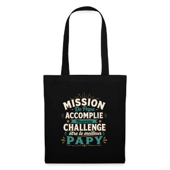 Mission De Papa Accomplie Cadeau Pour Futur Papy - Sac en tissu - noir - Devant