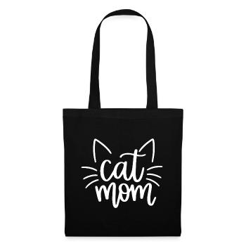 Cat Mom Cat Motif with Whiskers - Tote Bag - black - Front