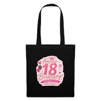 Pink 18th Birthday Adventure Badge - Tote Bag - black - Front