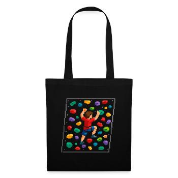 Mur d’escalade rétro pixel art en bloc 8 bits - Sac en tissu - noir - Devant