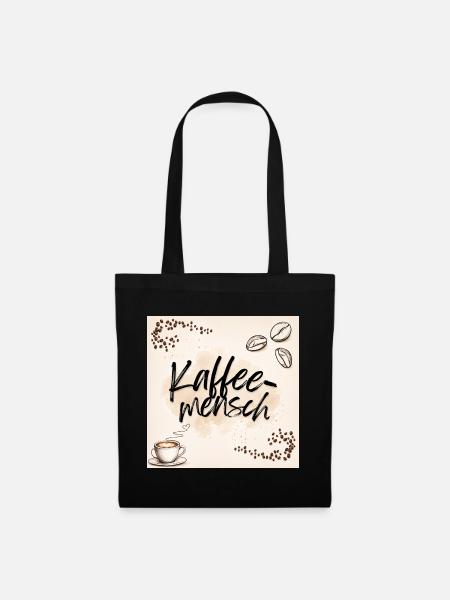 Kaffeemensch Illustration - Stoffbeutel - Schwarz