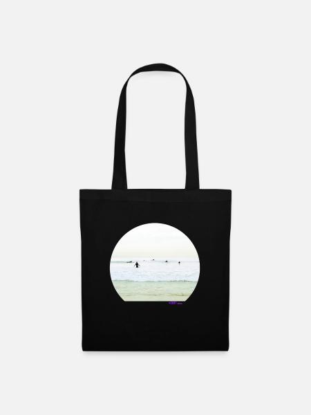 Surfer-Silhouette - Stoffbeutel - Schwarz