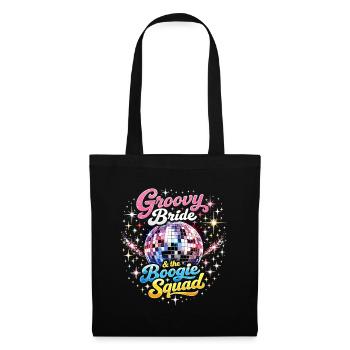 Groovy Bride & Boogie Squad JGA Diskokugel - Stoffbeutel - Schwarz - Vorne